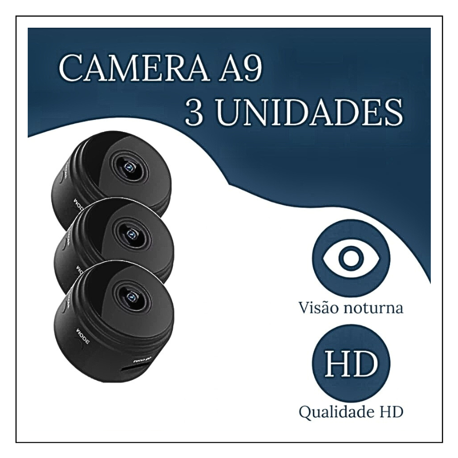 Kit 3 Câmera Mini A9 Original Wifi Com Gravador De Voz Original Mini Micro Camera Imperio