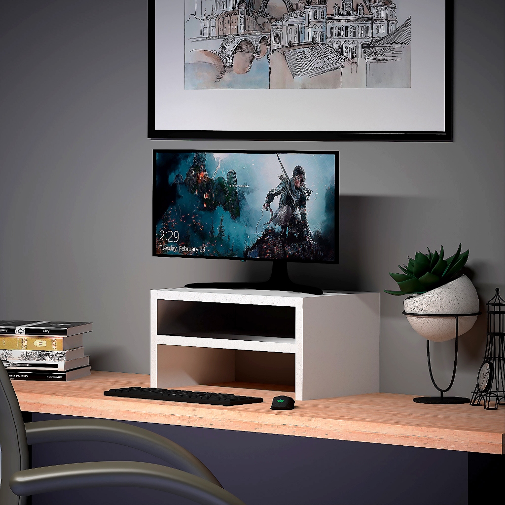 Suporte Para Monitores Elevado Mesa Ead Home Mdf Organização 15cm x 33cm