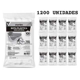 Bota Plástica Kit 12 Pacotes 1200 Unidades Descartável Transparente Pedicure Manicure Spa dos Pés Estética