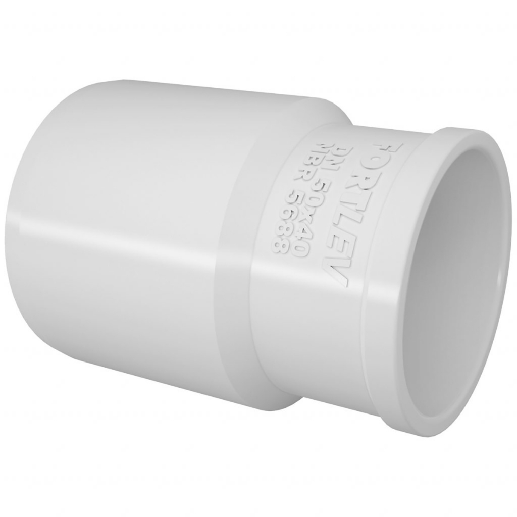 Pacote 20 unid Bucha De Redução PVC Longa Para Esgoto 50mm X 40mm Fortlev - Home & Living