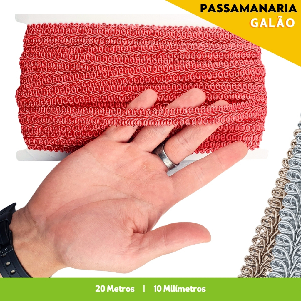 Passamanaria - Fita Galão 10mm - Rolo Com 20 Metros Várias Cores - 91 - NL em Oferta na Shopee
