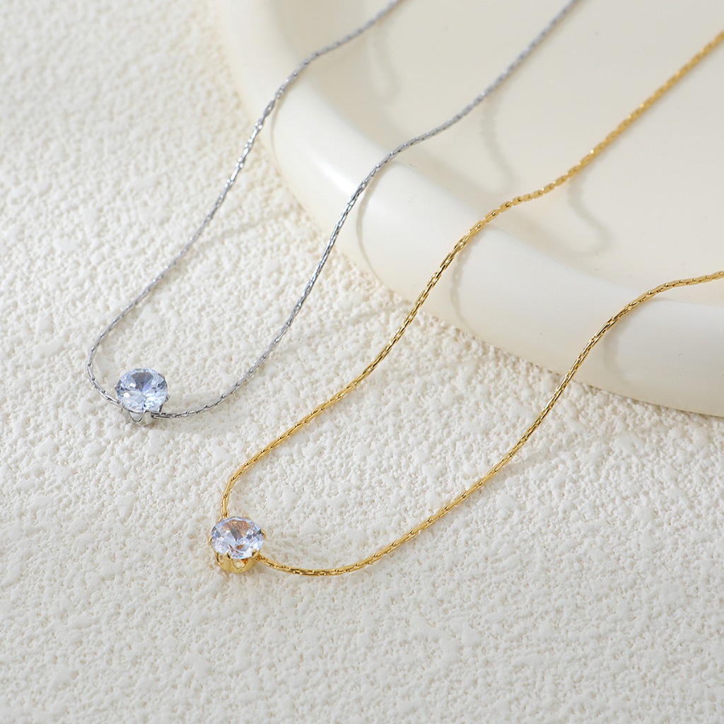 Novo design 18k aço titânio high-end único colar de diamante nicho feminino acessórios de luxo