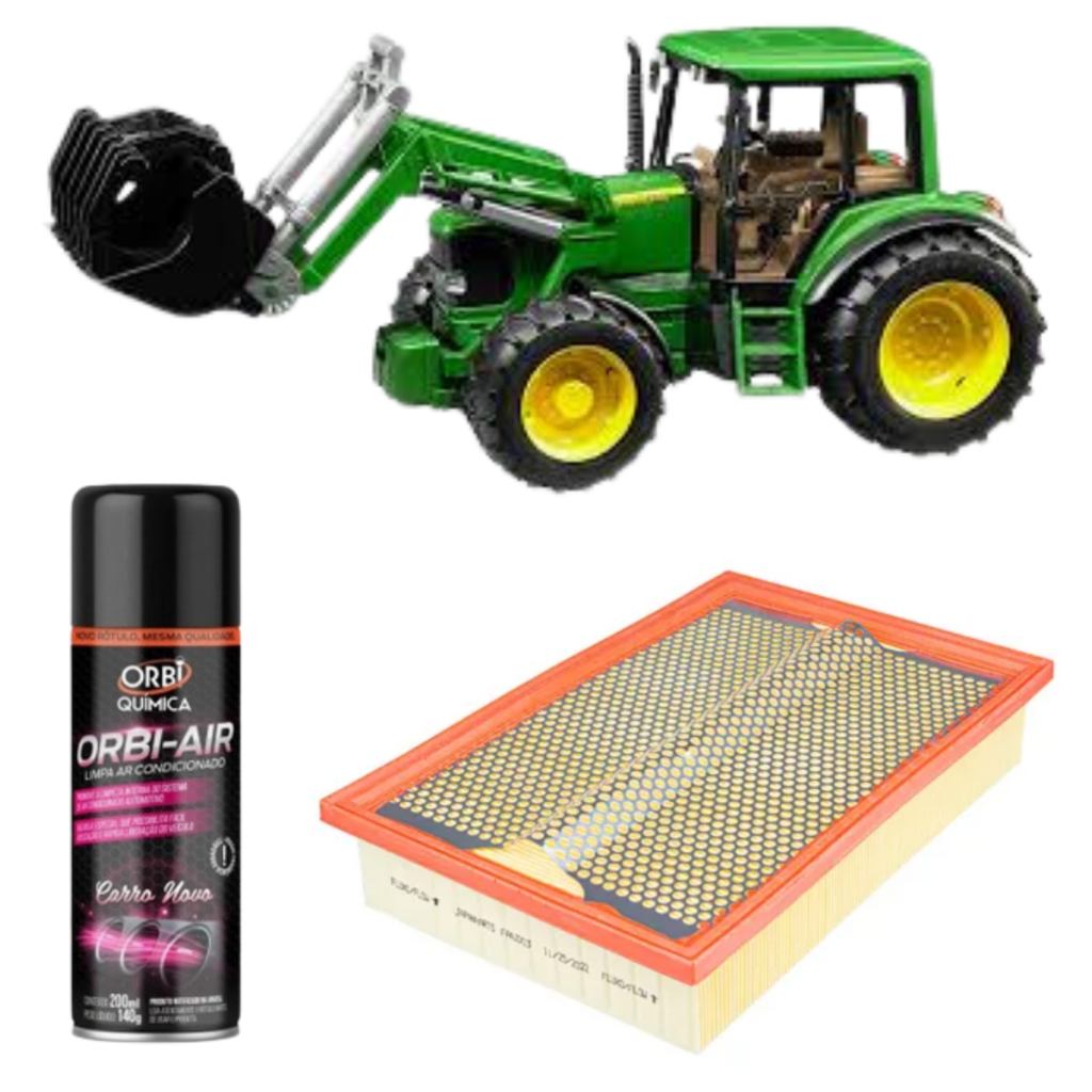 Filtro Ar Condicionado De Cabine + Limpa Ar Maquina John Deere 2254 1450 1550 6710 6920 6920s 1740d