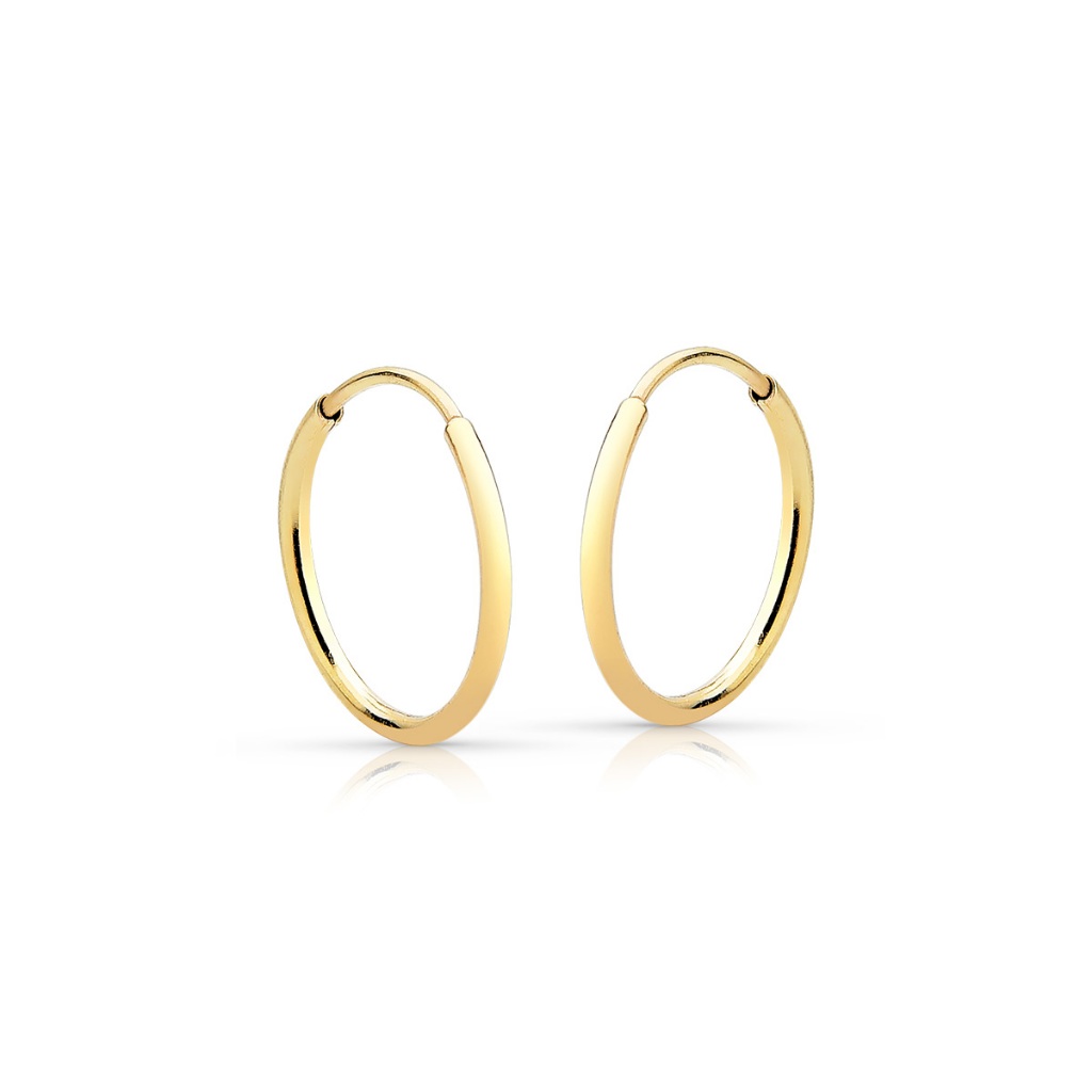 Argola Feminina de Ouro 18k Redonda 1mm Fio Redondo em Oferta na Shopee