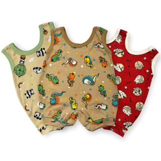 Kit C/3 - Jardineira de Bebe Estampada 100% Algodão Suedine Menina e Menino - Verão em Oferta na Shopee