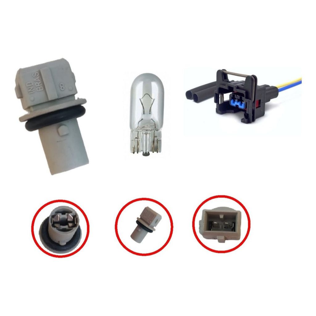 Kit de Soquete Com Conector Chicote e lâmpada Pingão  Vw/ Gm/ Ford/ Fiat para lanternas e adaptações em Oferta na Shopee