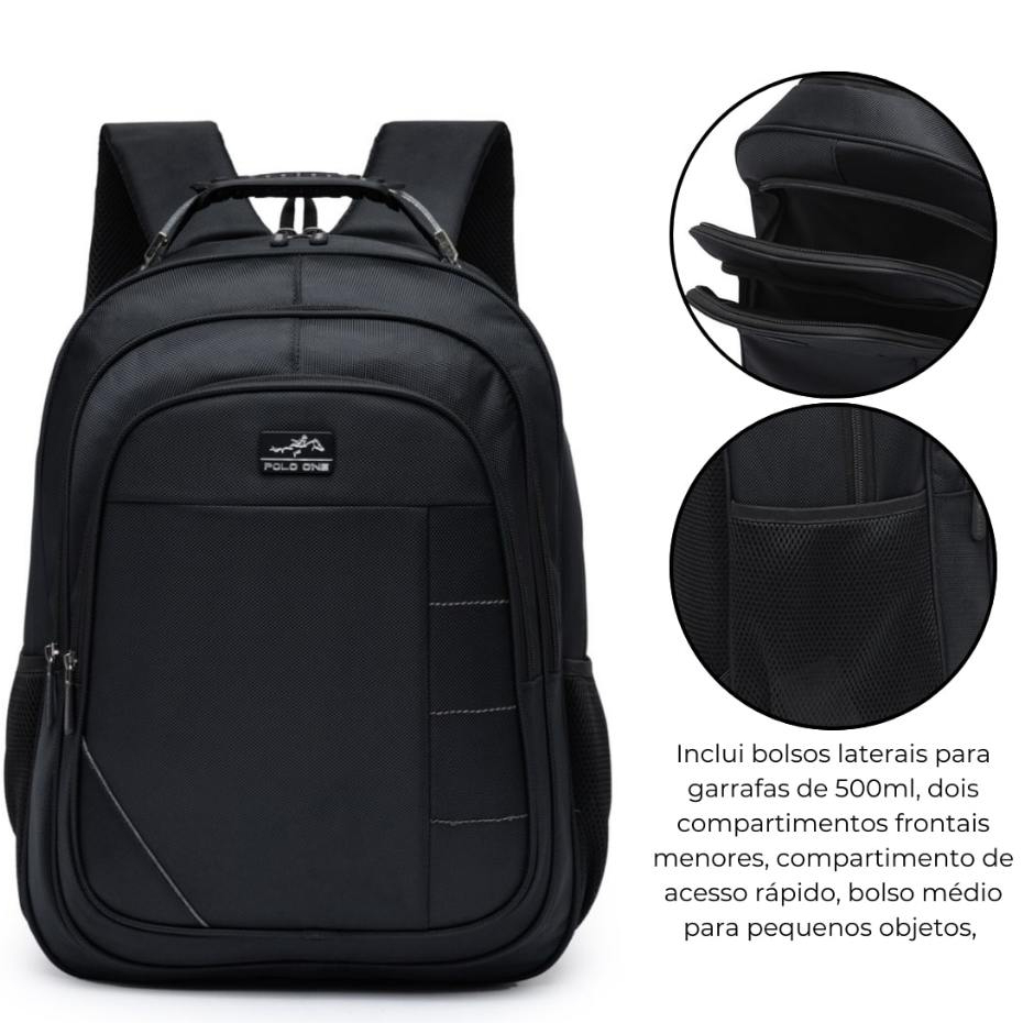 Mochila Bolsa Polo One Masculina Feminina Executiva Grande Para Trabalho Faculdade Notebook Tablet