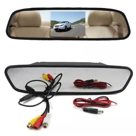 Espelho Retrovisor Para Camera de Ré Automotivo Lcd 4.3 Polegadas Colorido Ré Carro 12v