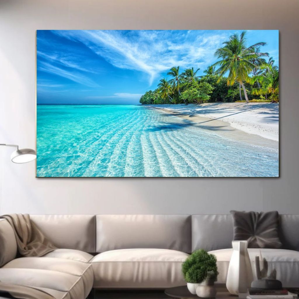 Quadro decorativo Grande praias paradisíacas de águas cristalinas paisagem mar e natureza em Oferta na Shopee