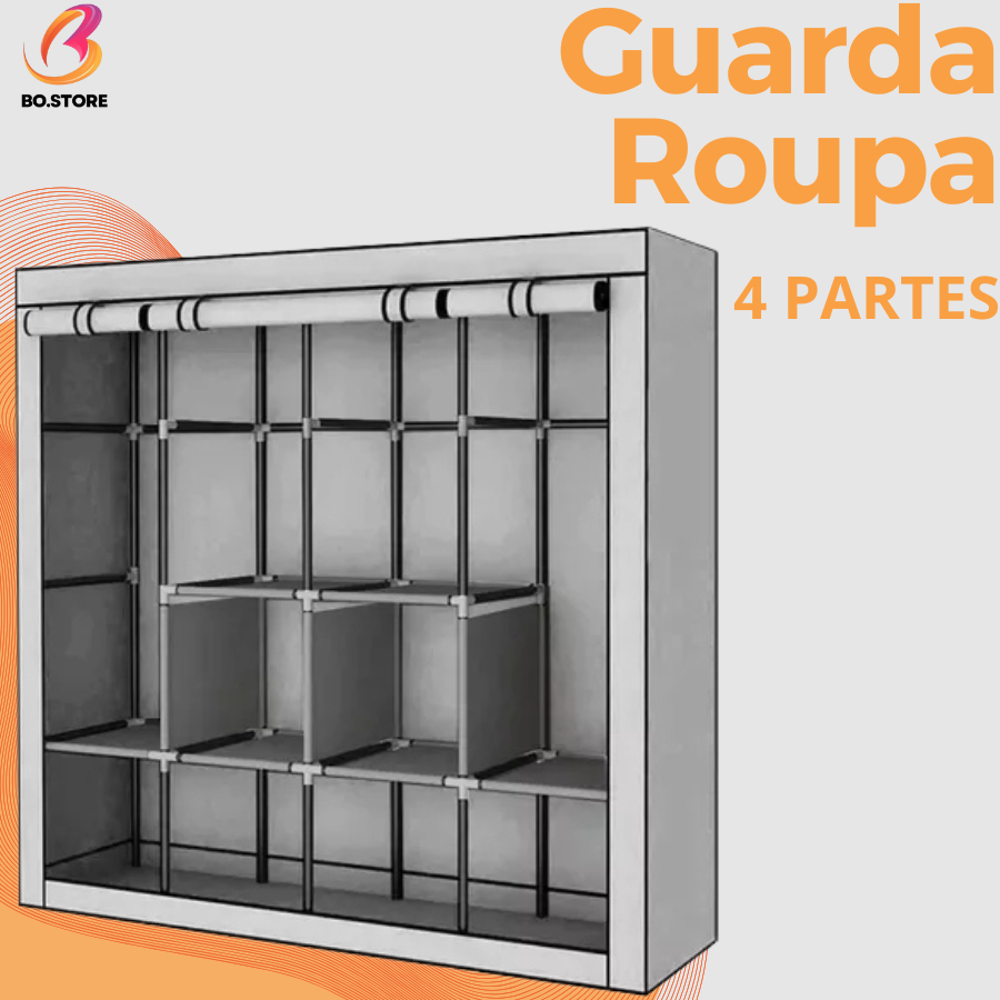 Guarda Roupa Dobrável Organizador De Roupas Armário Closet Dobrável Roupeiro de Casal Grande