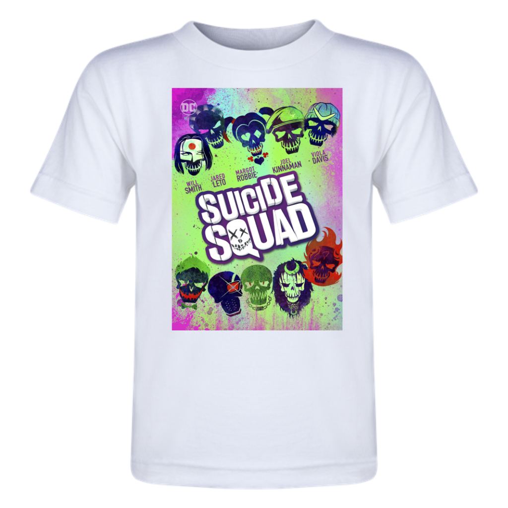 Camiseta do infantil ao adulto - Linha cinema - Cartaz - Filme Esquadrão suicida - 06 opções - Personagens