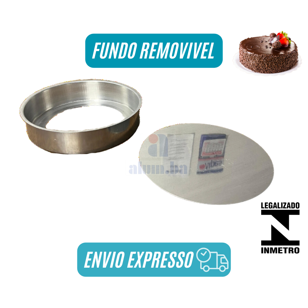 forma de bolo redonda assadeira fundo removível grande pequena media com fundo removível para torta