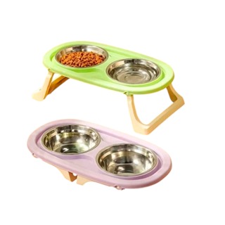 Comedouro e Bebedouro Duplo Antiformiga Tigela Inox Elevado Dobrável Comida mais Fresca em Oferta na Shopee