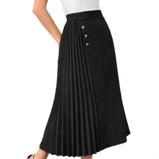 Saia midi plissada feminina em Oferta na Shopee