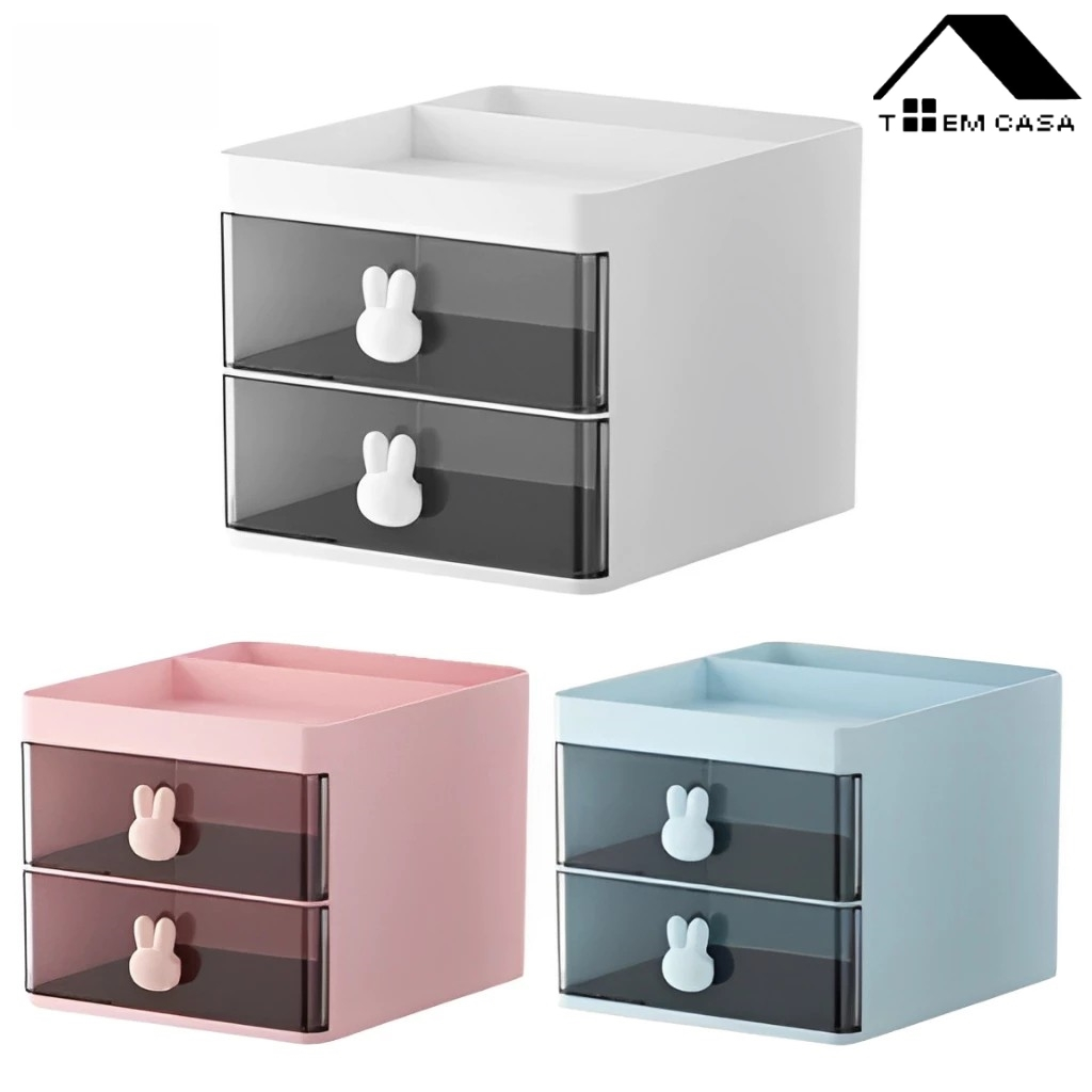 Organizador Mesa Coelho Porta Treco Caneta Gaveta/Maquiagem Escritório Multiuso