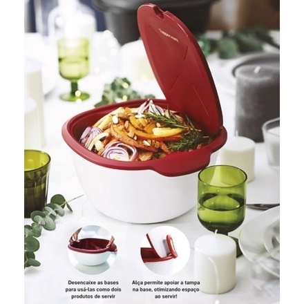 Tupperware Travessa Thermo Tup 3,4 Litros Branca e Vermelha - 👀💯