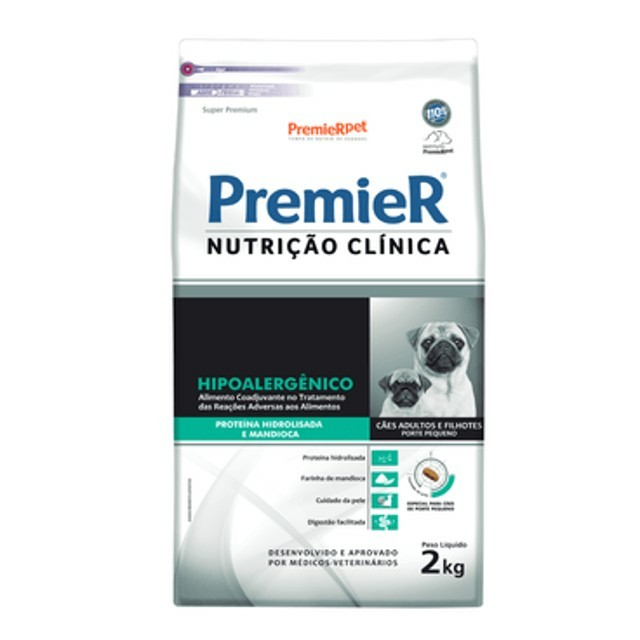 RACAO PREMIER N/C HIPOLERGENICA HIDRO PEQ 2 KG