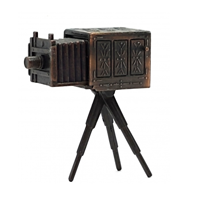 Miniatura De Metal Apontador De Lápis - Camera Antiga com Tripé 9779