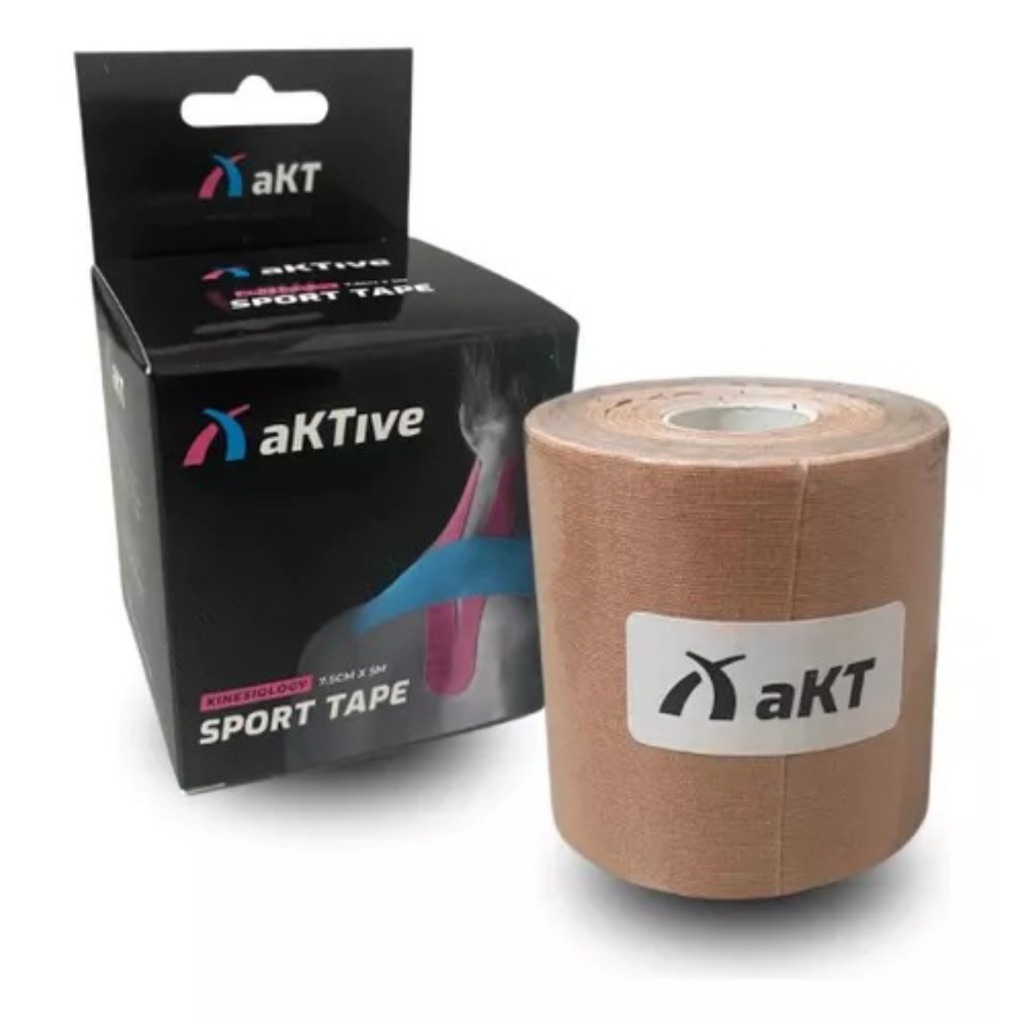 Bandagem Elástica Adesiva Fita Kinesio 7,5 Cm X 5 M Aktive Cor Bege em Oferta na Shopee