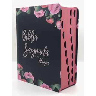 Bíblia Sagrada Com Harpa Tamanho Médio Palavra de Deus em Azul e Palavra de Jesus em vermelho Capa Dura em Oferta na Shopee