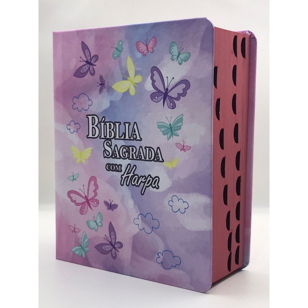 Bíblia Sagrada Com Harpa Tamanho Médio Palavra de Deus em Azul e Palavra de Jesus em vermelho Capa Dura em Oferta na Shopee