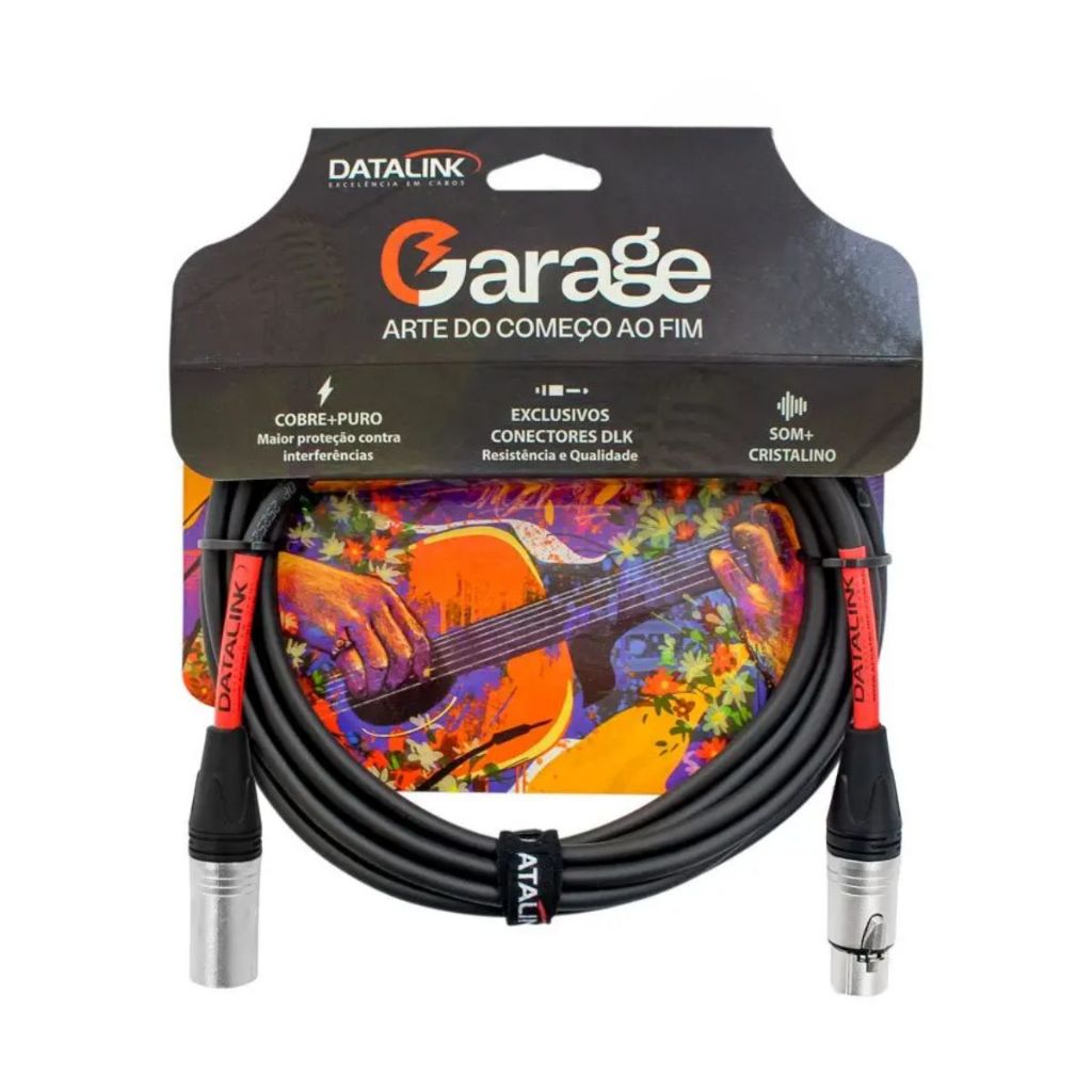 Cabo Microfone 5m Balanceado Xlr - Datalink Garage GB003 em Oferta na Shopee