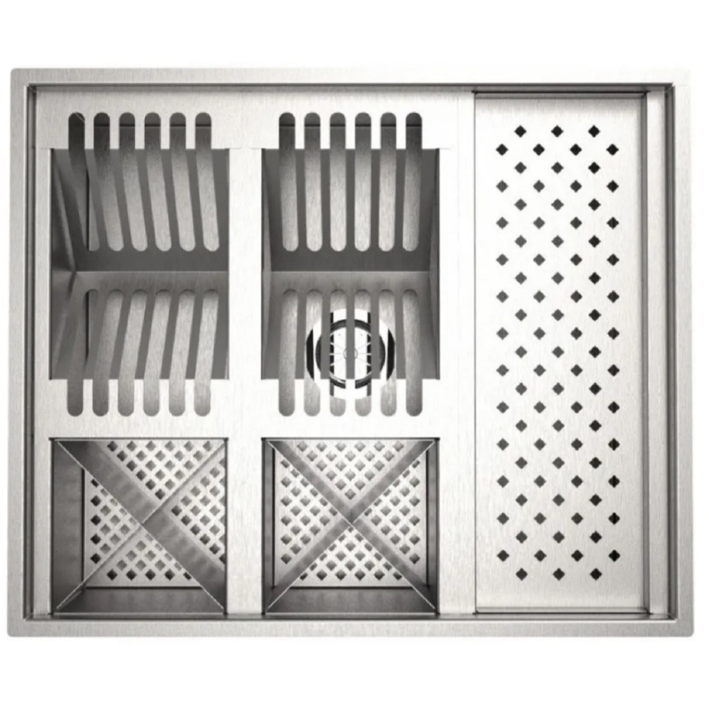 Calha Úmida Quadrada Organizador Escorredor Aço Inox