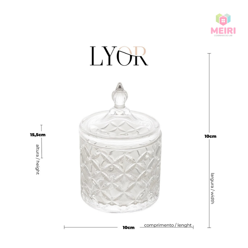 Potiches de Cristal de Chumbo Grande Lile Lyor Lembrancinha Vela Bomboniere Baleiro pote de vidro