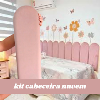 Kit Cabeceira Estofada Nuvem Suede Adesiva 20x60 Solteiro Casal Queen King solteiro em L em Oferta na Shopee