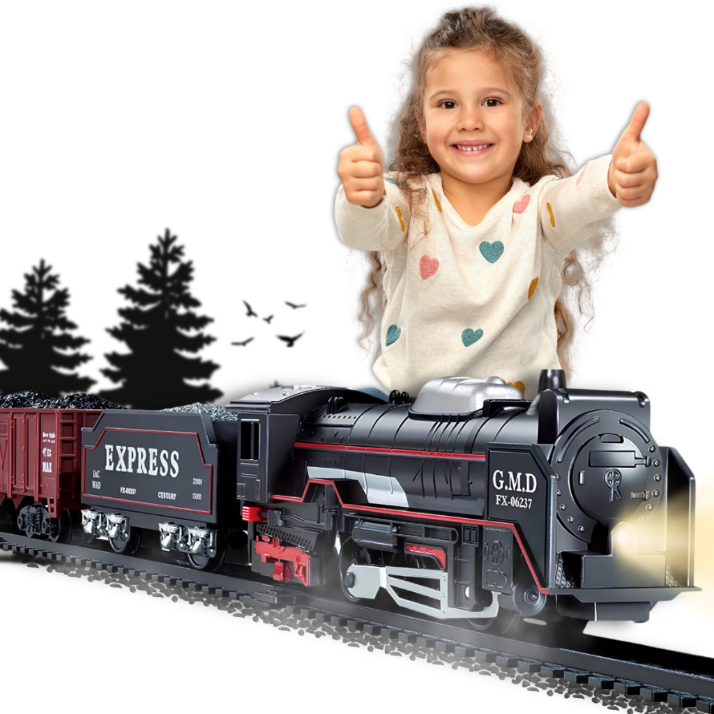 Trem de Brinquedo Locomotiva Ferrorama Trilhos com Luzes Premium Infantil