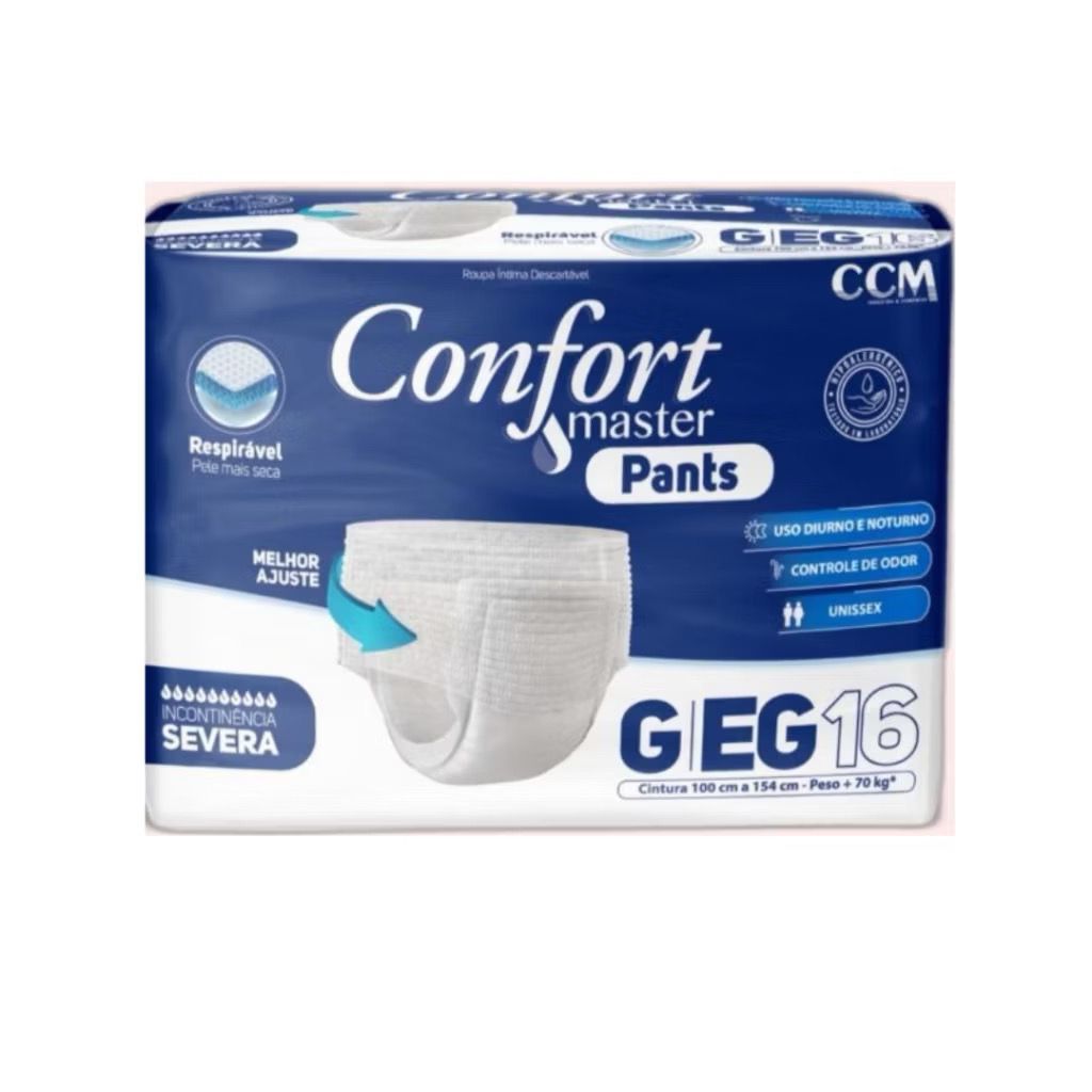 Fralda calcinha/cueca pants Descartavel Geriatrica Adulto Confort Master Pants Incontinência Severa G/EG 16 Unidades — imagem 2 de 2