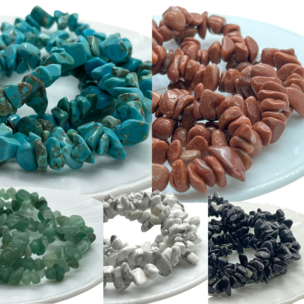 Cascalhos de Pedra Natural - Fio de 80cm 1unidade ENTREMEIO JAPAMALA GUIA