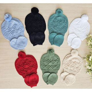 Kit gorro e luvas Charles em tricot 2 peças em Oferta na Shopee