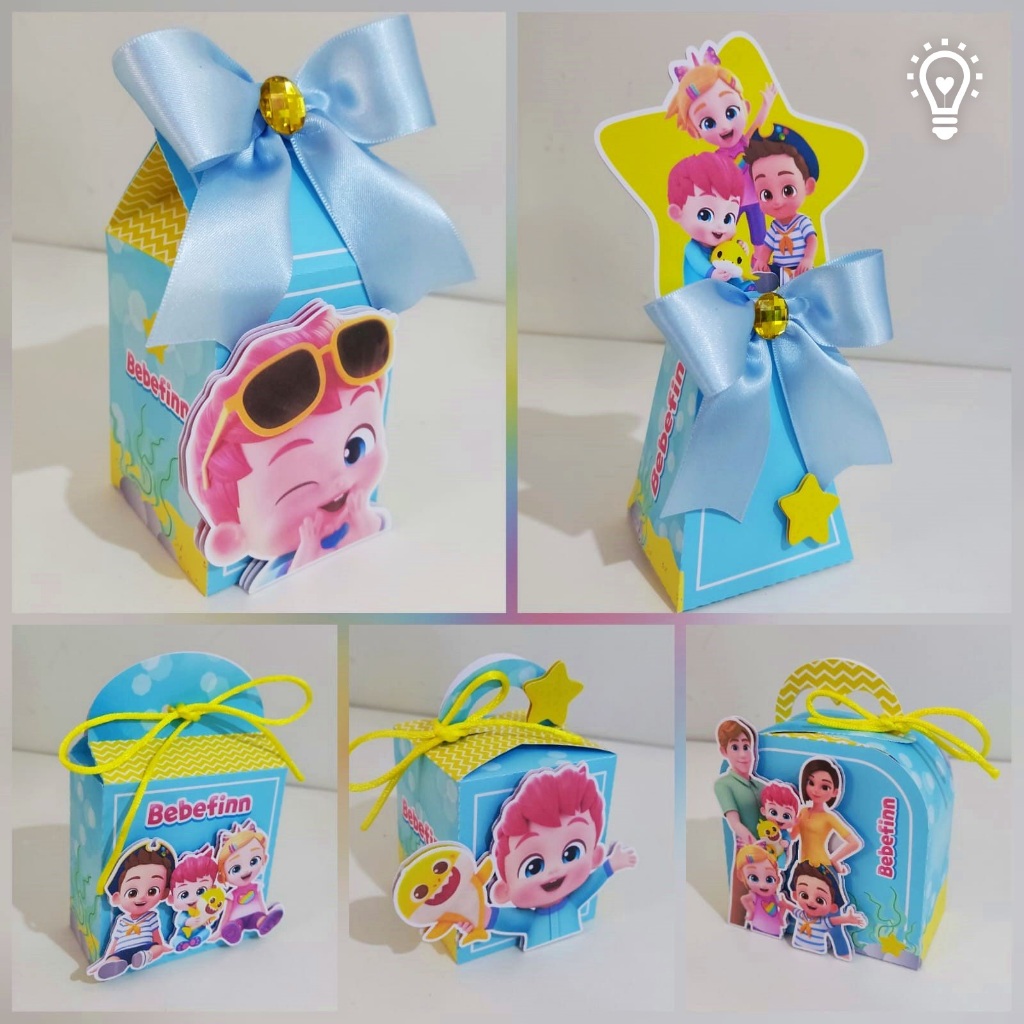 Kit Bebefinn Lembrancinha Papelaria Personalizada Scrap Festa Caixa Envio em 24h (Envie nome e idade pelo chat)
