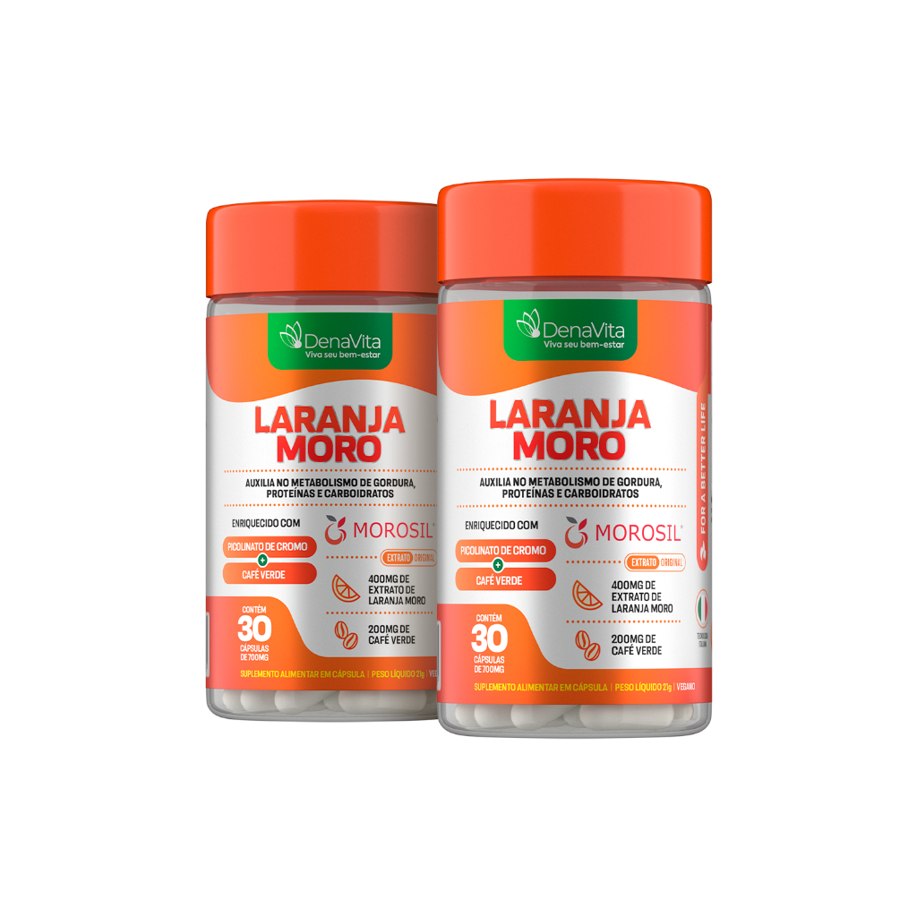 Kit 2x Extrato de Laranja Moro + Cromo + Café Verde 3x1 Com o Autêntico Morosil- Denavita