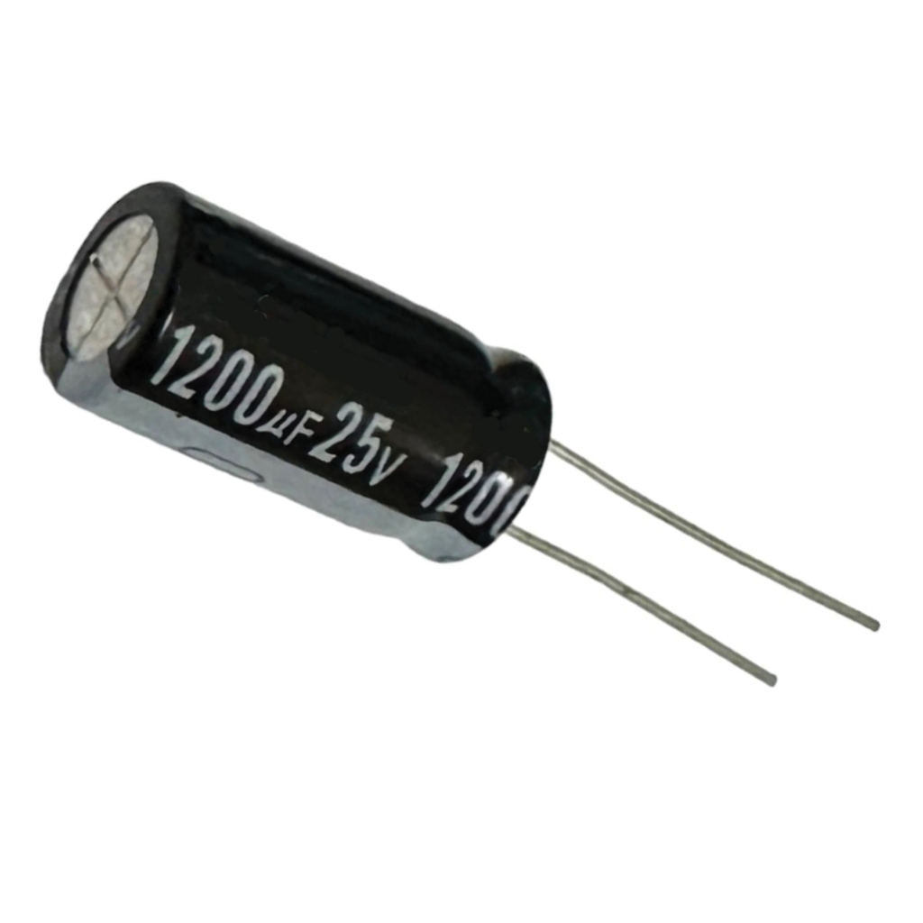 KIT 2 PÇS - CAPACITOR ELETROLITICO 1200X25V - 1200UF X 25V em Oferta na Shopee