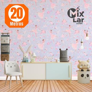 Papel de Parede PREMIUM BAILARINA Lilás Rolo 5m x 45cm Autocolante Quarto Infantil Menina em Oferta na Shopee