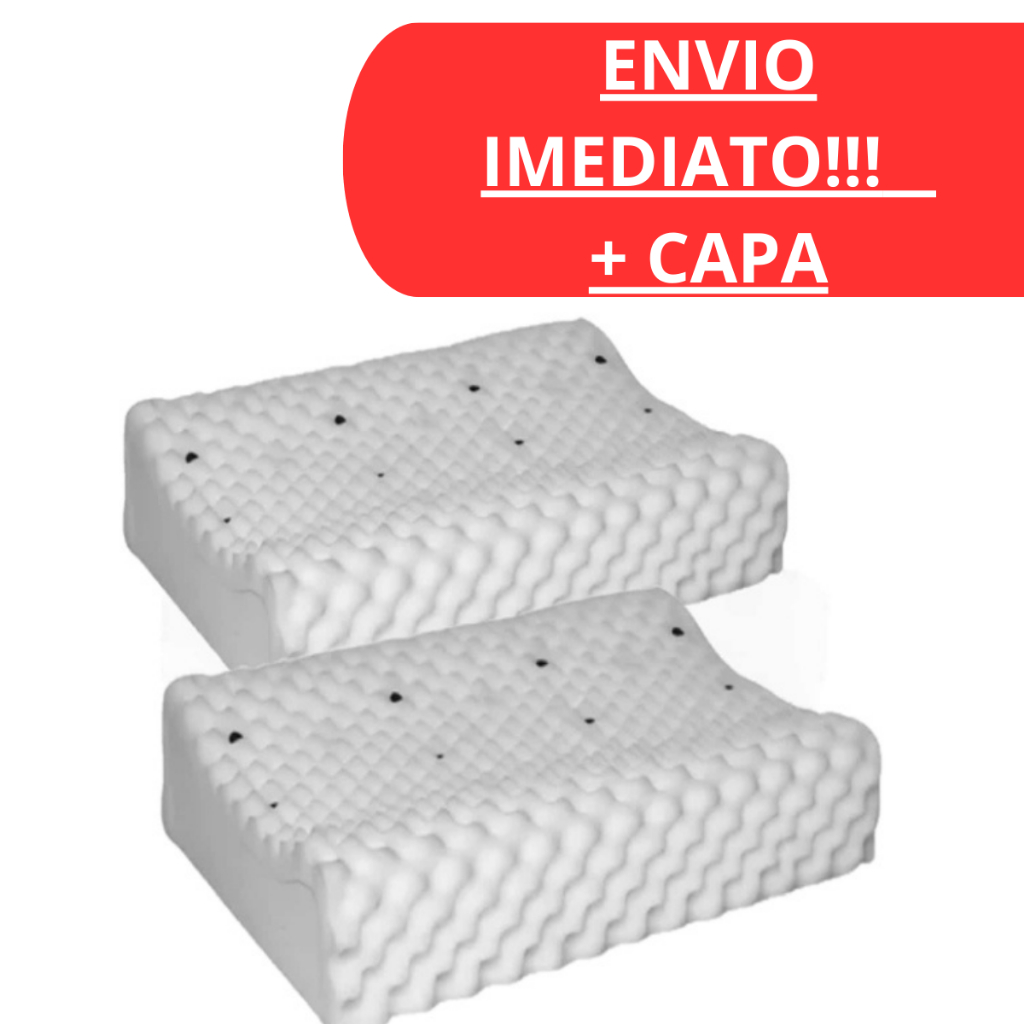 Kit 2 Travesseiros Cervicais Ortopédicos Magnéticos | Espuma Soft Infravermelho Premium
