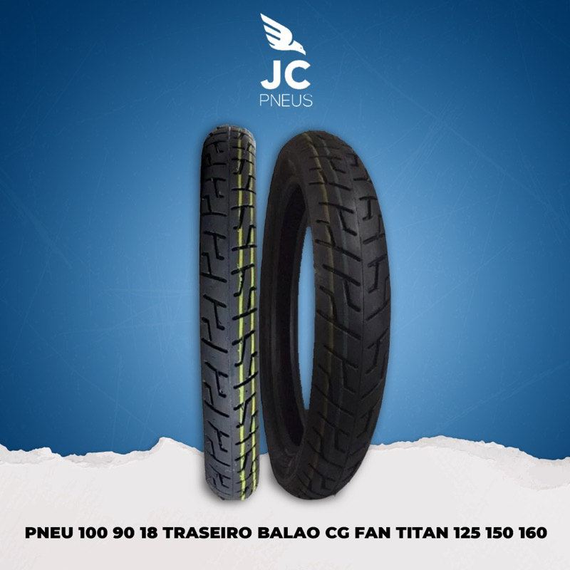 Pneu Moto Huoshan 100 90 18 Traseiro Cg Fan Titan 125 150 160