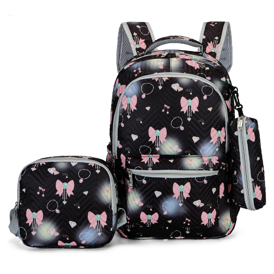 Kit 3 Peças: Mochila  3d Escolar, Impermeavél Reforçada Lancheira Térmica e Estojo Espaçoso Princesa