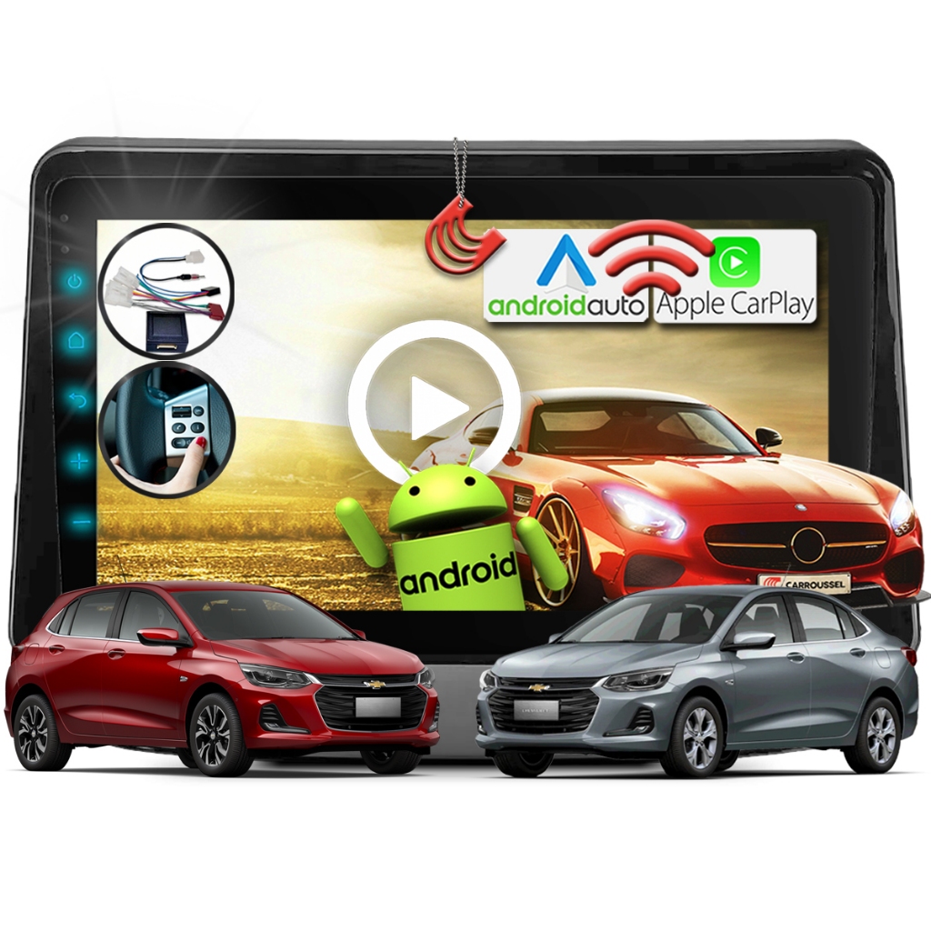 Kit Multimidia 9 polegadas Android Onix 2020/ - Tela Som Central Redecan Canbus CarPlay GPS Mp5