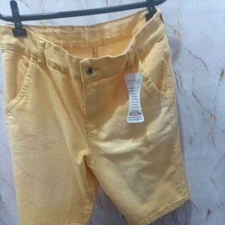 Bermuda jeans amarela masculina