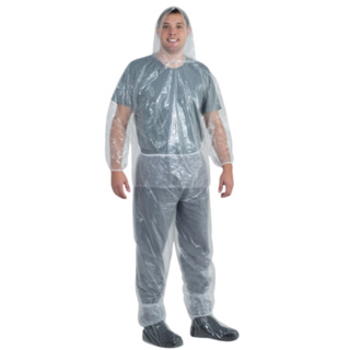 Conjunto Capa De Chuva Impermeável Transparente em Plástico Bata e Calça Tamanho Único em Oferta na Shopee