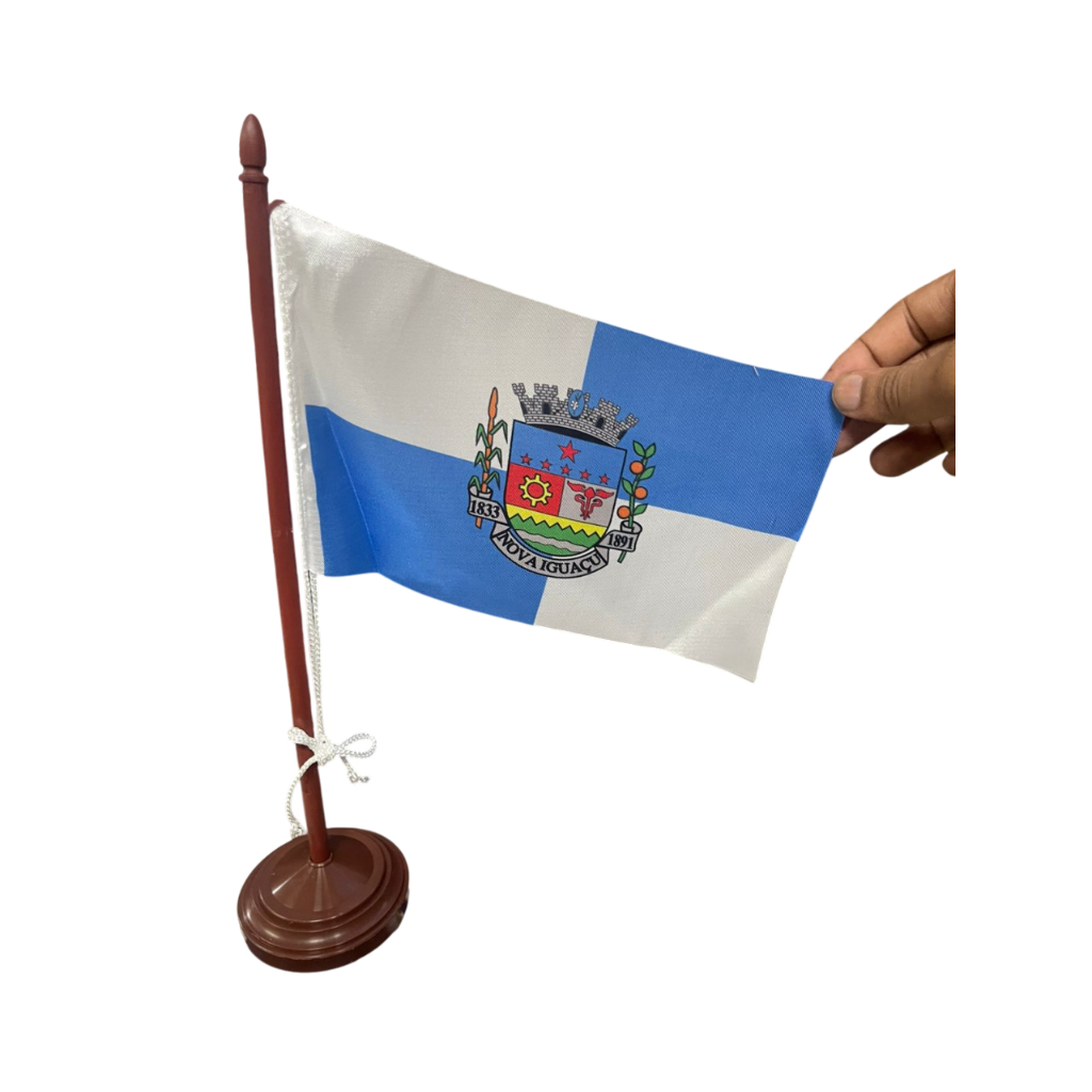 Bandeira de Mesa com Pedestal - Nova Iguaçu RJ