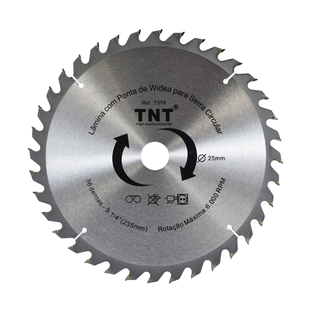 Lamina de serra circular manual 9"x25mm 235x25mm 36, 48 ou 60 dentes em Oferta na Shopee