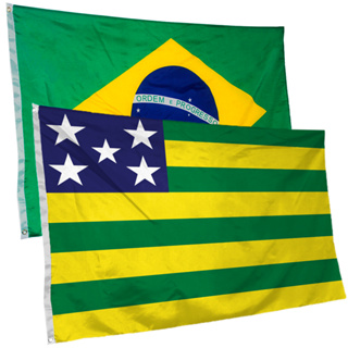 Bandeira De Goiás + Do Brasil 145cm por 90cm Tecido de Poliéster em Oferta na Shopee