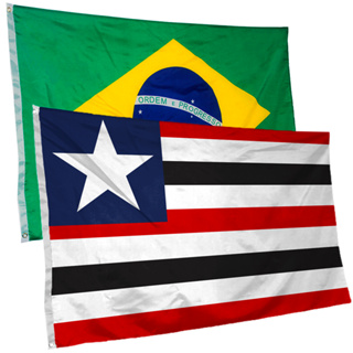 Bandeira Do Maranhão + Do Brasil 145cm por 90cm Tecido de Poliéster em Oferta na Shopee