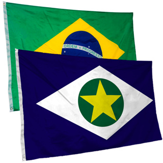 Bandeira Do Mato Grosso + Do Brasil 145cm por 90cm Tecido de Poliéster em Oferta na Shopee
