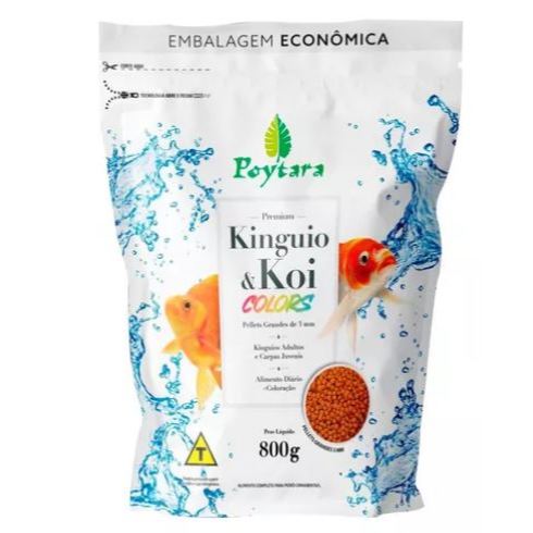 Alimento Completo Peixes Poytara Kinguio E Koi Colors 800g