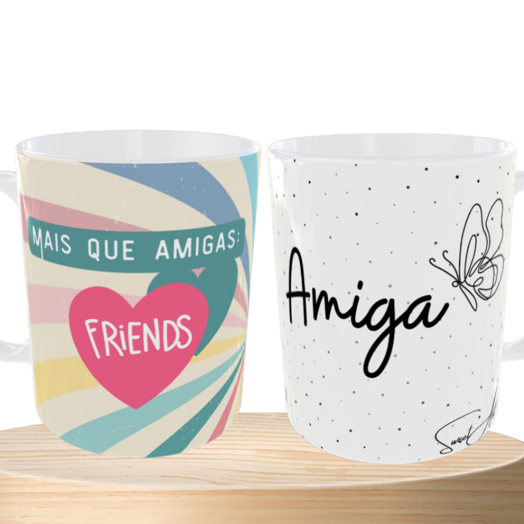 Caneca Porcelana Personalizada - Coleção Amizade - Amigo - Amiga - Parceria